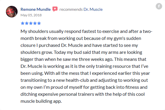 Remone Mundle review of Dr. Muscle shoulders grow