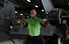 99, 100, 101: Lifting weights in the hangar bay